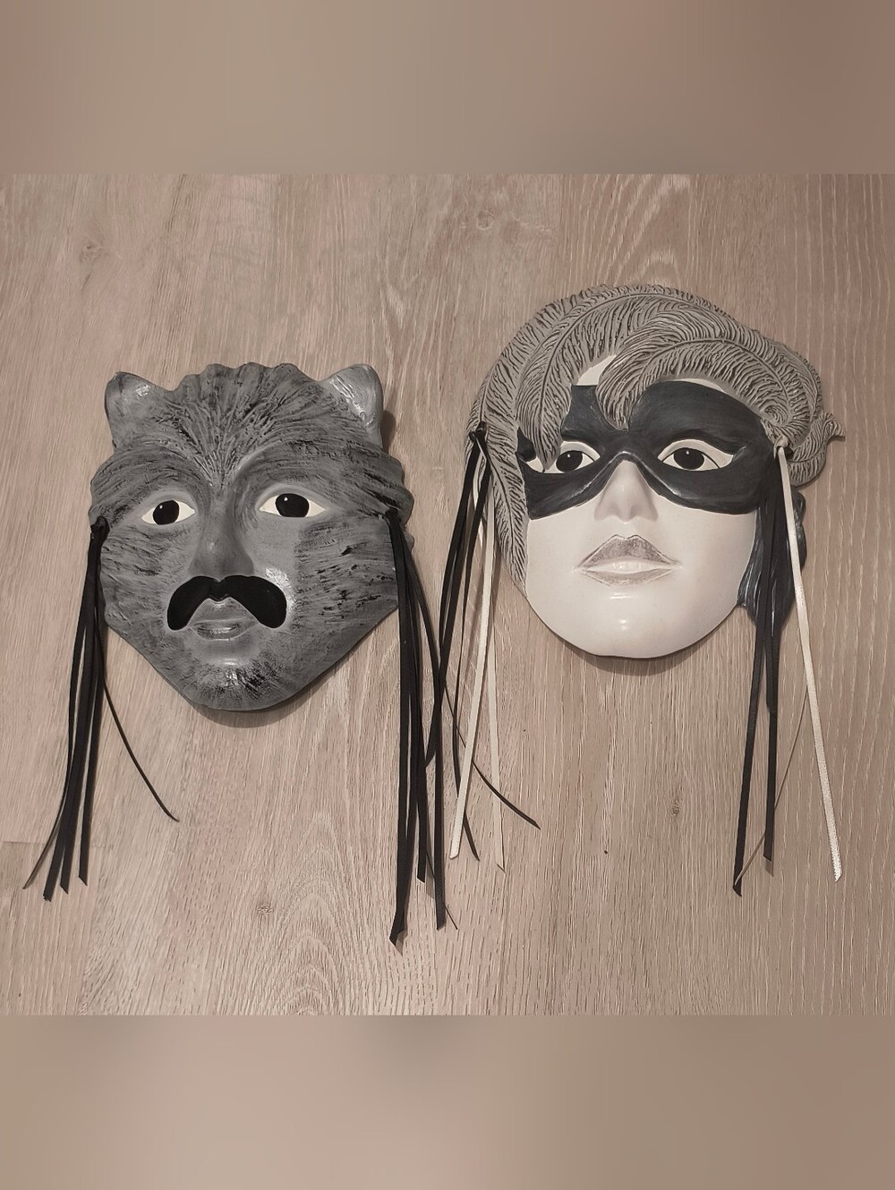 Ceramic Decorative Wall Masks Duo